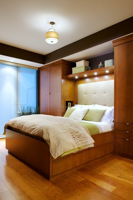 Дизайн спальни с потолочной нишей
